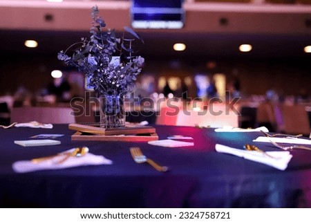 table set up for a fundraising event Royalty-Free Stock Photo #2324758721