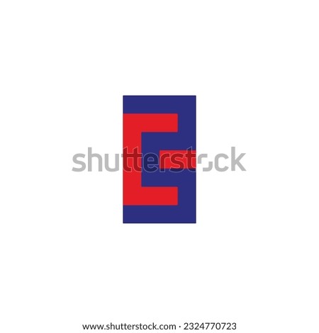 Letter c number 3 square, unique geometric symbol simple logo vector