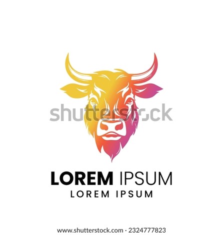 Strong bull attack look back logo design inspiration. Bull logo design template premium vector. Bull, cow icon. Longhorn simple flat logo design vector
