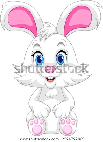 Cute Rabbit Cartoon Character Vector illustration