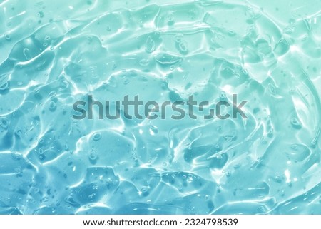 blue green water wave abstract, pure natural ripple and bubble texture, gel soap, background photography