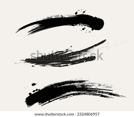 Vector black paint, ink brush stroke, brush, line or texture. Dirty artistic design element, box, frame or background for text. Royalty-Free Stock Photo #2324806957