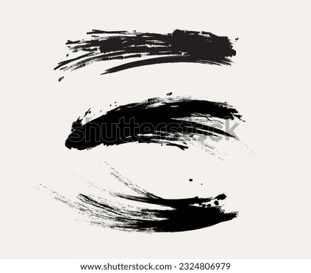 Vector black paint, ink brush stroke, brush, line or texture. Dirty artistic design element, box, frame or background for text.