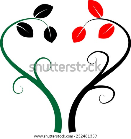 vector drawing icon about tree and heart