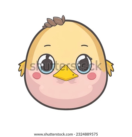 Vector illustration of cute little chick kawaii animal character also called chick icon, chick logo or cute cartoon chick mascot, graphic design isolated on white background