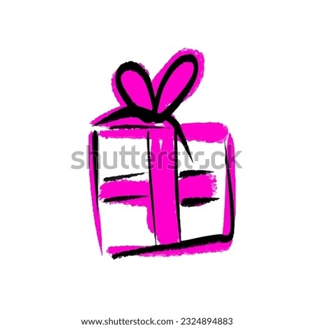 icon Gift Sketch. A gift for a wedding, for an anniversary, for the birth of a child, etc. Vector illustration on a white background.