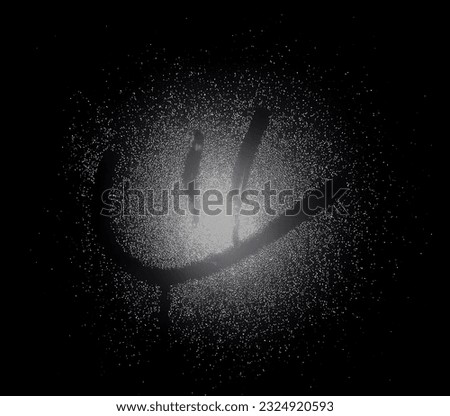 abstract image. smiley face on wet glass. art. black and white.