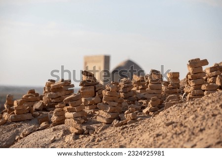 old stones of a building in a desert