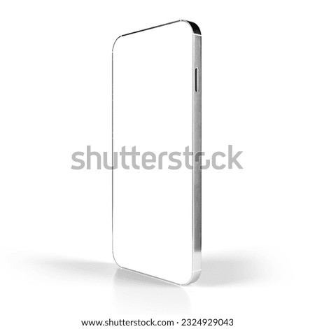 Modern Smart Phone Side View with Clipping Path for the Screen