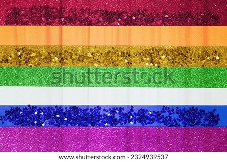 LGBT color festive background curtain fabric texture and background. Large wall curtain. Curtain for hotel presentations. rainbow colorful photo for bright design. Gay lesbian transgender background