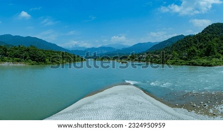 Dujiangyan Irrigation System Fish Mouth Levee,Originally constructed around 256 BC Royalty-Free Stock Photo #2324950959