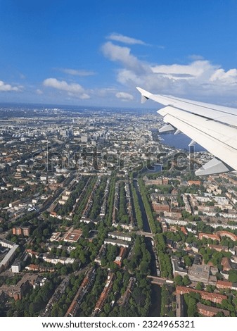 Panorama of Hamburg from the airplane