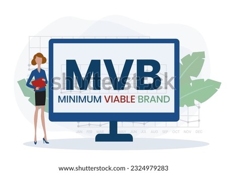 MVB - Minimum Viable Brand acronym. business concept background. vector illustration concept with keywords and icons. lettering illustration with icons for web banner, flyer Royalty-Free Stock Photo #2324979283