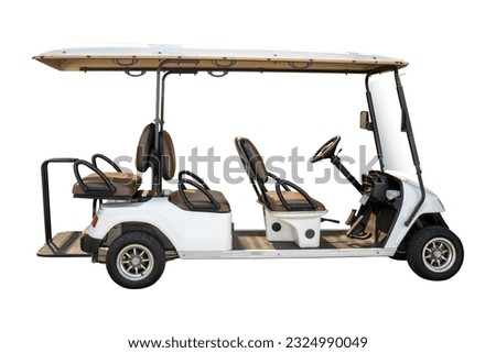 Golf carts or electric golf cart isolated on white background with Clipping Part.