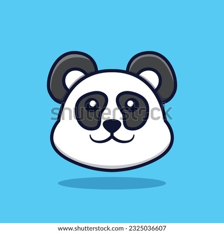 Cute Panda Head Vector Illustration Isolated