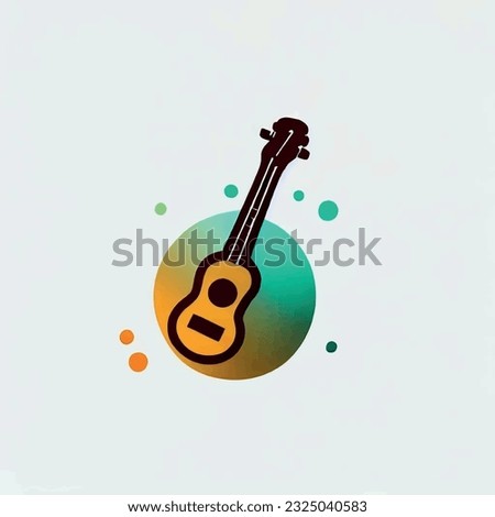guitar logo illustration on a white screen