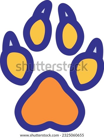 a close up of a paw print on a white background