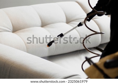 Drops of water on waterproof textile material - Waterproof fabric on upholstery Royalty-Free Stock Photo #2325061979