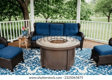 Patio seating on outdoor gazebo
