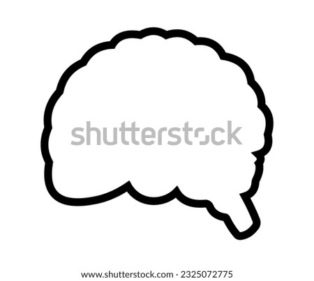 Brain icon in flat style. Human brain outline.