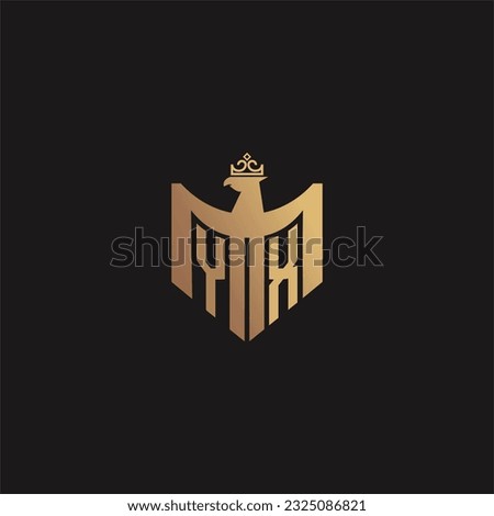 YX initial monogram logo for eagle  crown image vector design