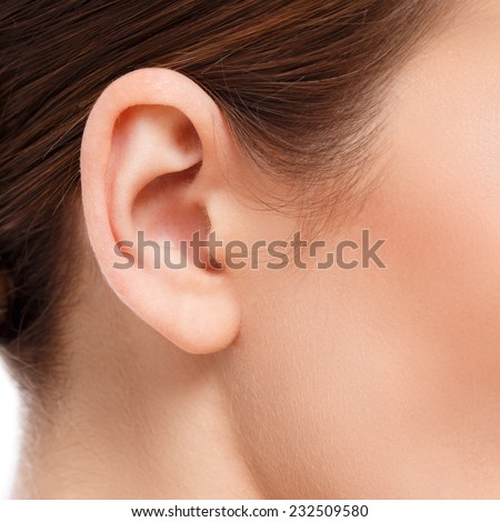 closeup of woman ear Royalty-Free Stock Photo #232509580