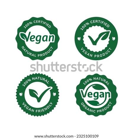 certified vegan badges label set