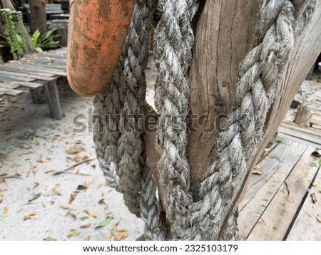 Old rope texture.Antique collection. Take pictures at close range.