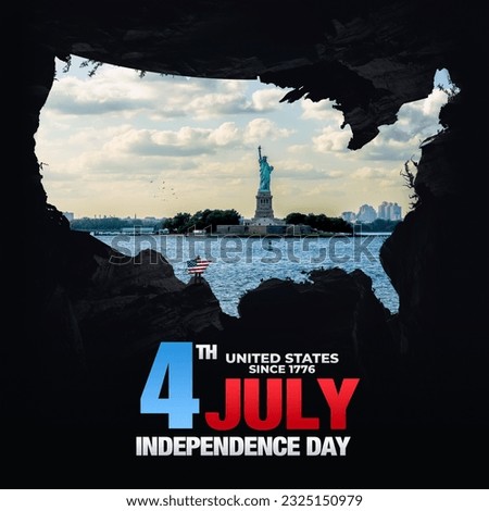 United States Independence Day 04th July Poster on a blurred background.