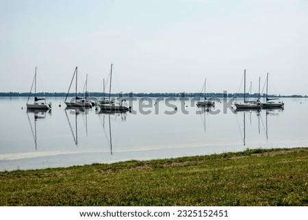 Sailboat moored in the harbor for boats, yachts and sailboats in a recreational destination