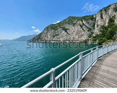 Lakeside promenade in Castro, Lago d'Iseo, Italy. High quality photo