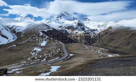 Mountain spring landscape in the Caucasus in Georgia