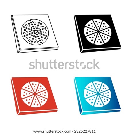 Abstract Pizza Box Silhouette Illustration