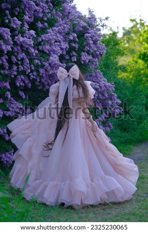 lilac girl dress vintage bow