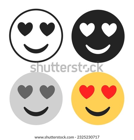 Abstract Modern Heart Eyes Emoji Silhouette Illustration, can be used for business designs, presentation designs or any suitable designs.