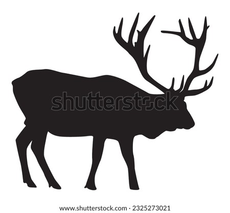 Vector image of elk silhouette Royalty-Free Stock Photo #2325273021