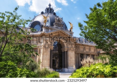 Petit Palais in Paris famous art museum located across grand palais. View of central courtyard garden area in summer. Paris, France Royalty-Free Stock Photo #2325293497