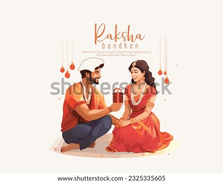 Raksha Bandhan, Rakhi Festival Background Design with Creative Rakhi, Indian festival of brother and sister bonding celebration  Royalty-Free Stock Photo #2325335605