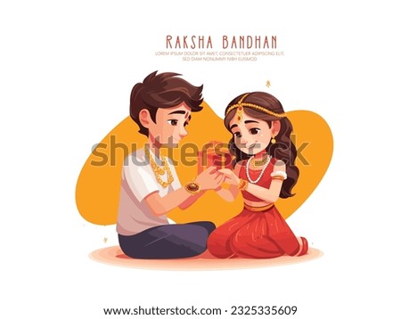 Raksha Bandhan, Rakhi Festival Background Design with Creative Rakhi, Indian festival of brother and sister bonding celebration  Royalty-Free Stock Photo #2325335609