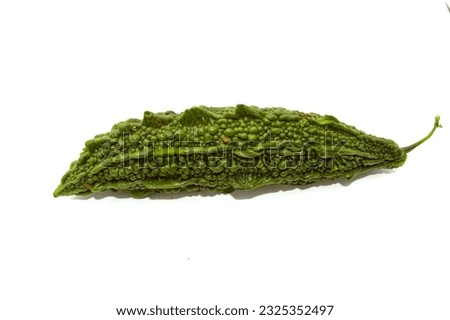 bitter gourd on white background stock images