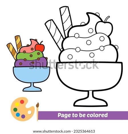 coloring book for kids, ice cream vector Royalty-Free Stock Photo #2325364613