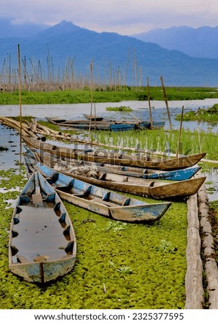 Fishing boats on Rawa Pening lake, Ambarawa