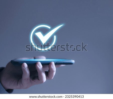 Service Quality Assurance, Internet Business Technology Standard Assurance Insurance Icon Display on Smartphone