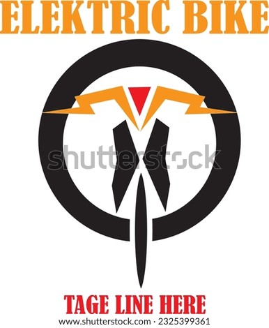 Electric bicycle with symmetry circle logo design vector illustration.