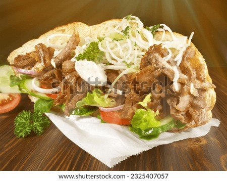 Kebab Sandwich with Grilled Meat