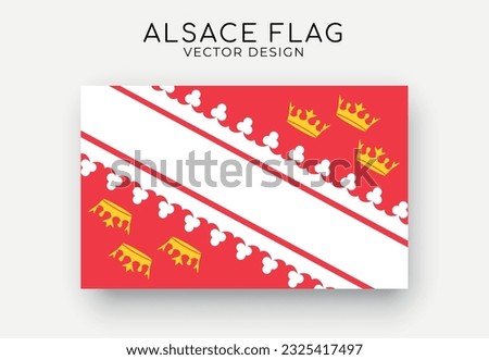 Alsace flag. Detailed flag on white background. Vector illustration