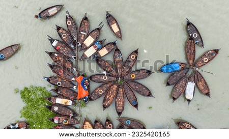 Flower of boats. The boats of Buriganga in Dhaka.