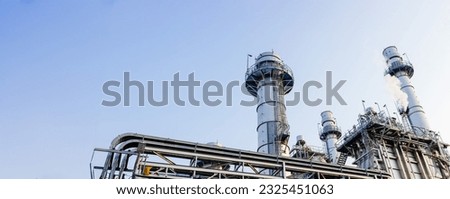 Power station clean modern factory Petroleum petrochemical industry building outdoors landscape wide for banner background Royalty-Free Stock Photo #2325451063