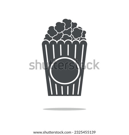 Black Popcorn Icon Vector Design.