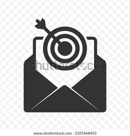Vector illustration of letter targets icon in dark color and transparent background(PNG).